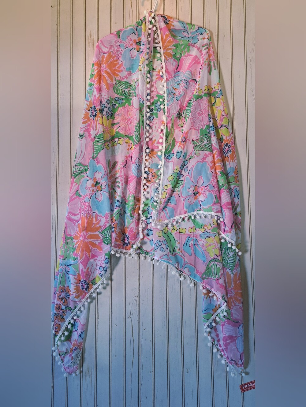 Lilly Pulitzer W/Target Coverup Nosey Posey Wrap Scarf Resort Beachy Collection